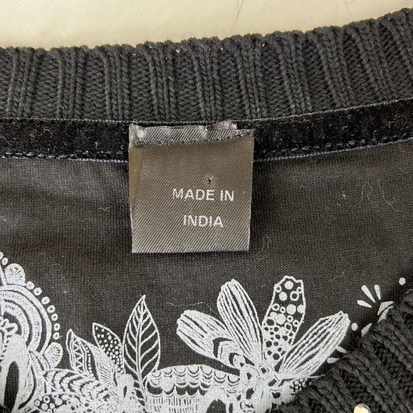 Desigual Black Long Sleeved Heart Print - Picture 4 of 11